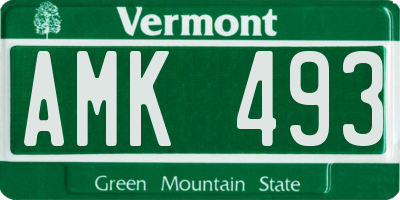 VT license plate AMK493