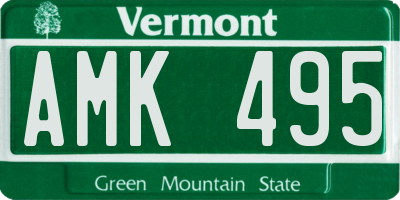 VT license plate AMK495