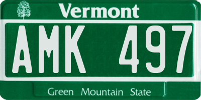 VT license plate AMK497