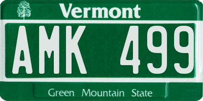 VT license plate AMK499