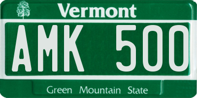 VT license plate AMK500