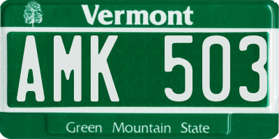 VT license plate AMK503