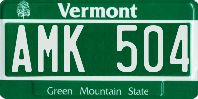 VT license plate AMK504