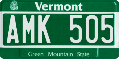VT license plate AMK505