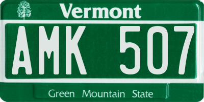 VT license plate AMK507