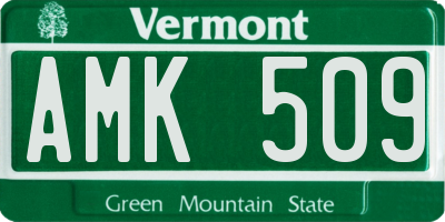 VT license plate AMK509