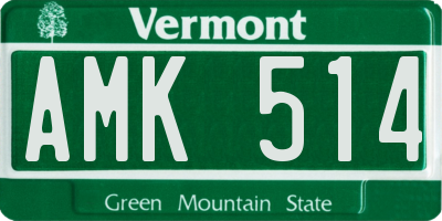 VT license plate AMK514