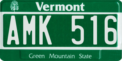VT license plate AMK516
