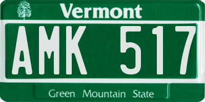 VT license plate AMK517