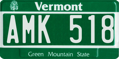 VT license plate AMK518