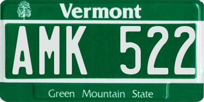 VT license plate AMK522