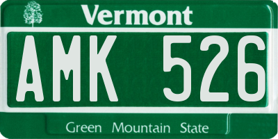 VT license plate AMK526