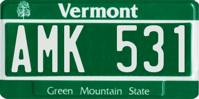 VT license plate AMK531
