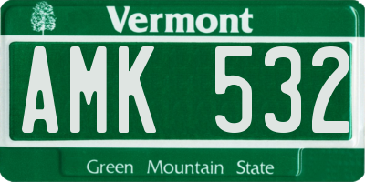 VT license plate AMK532