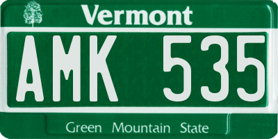 VT license plate AMK535