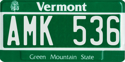VT license plate AMK536
