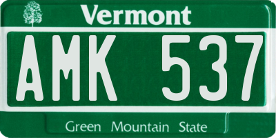 VT license plate AMK537