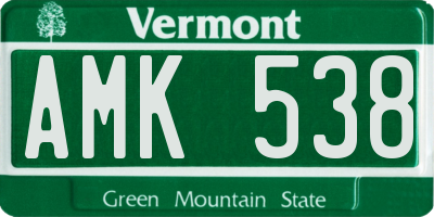 VT license plate AMK538