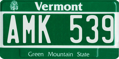 VT license plate AMK539