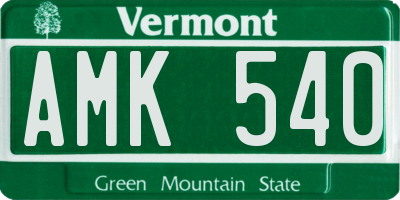 VT license plate AMK540