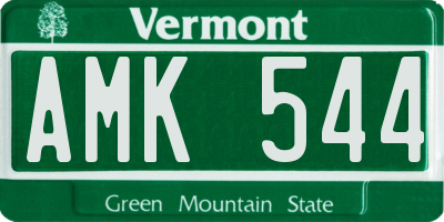 VT license plate AMK544