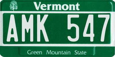 VT license plate AMK547