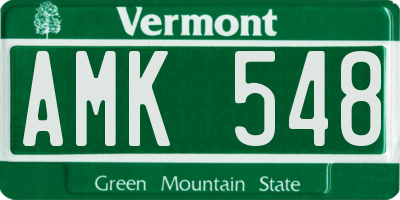 VT license plate AMK548