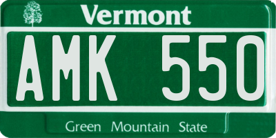 VT license plate AMK550