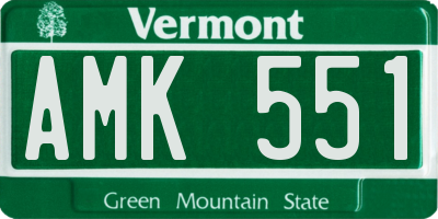 VT license plate AMK551