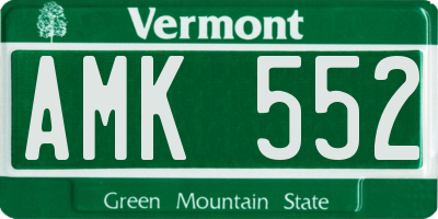 VT license plate AMK552