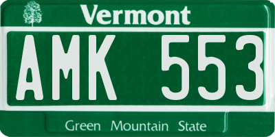 VT license plate AMK553