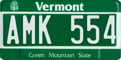 VT license plate AMK554
