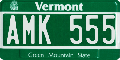 VT license plate AMK555