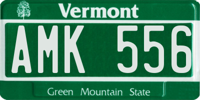 VT license plate AMK556