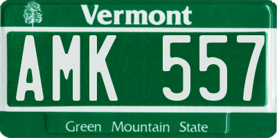 VT license plate AMK557