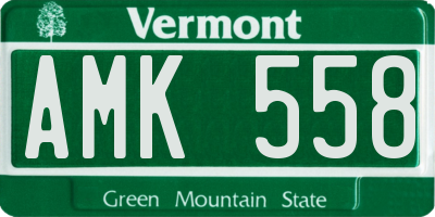 VT license plate AMK558