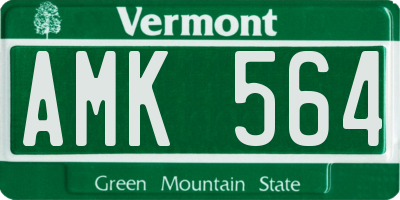 VT license plate AMK564