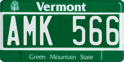 VT license plate AMK566
