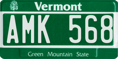VT license plate AMK568