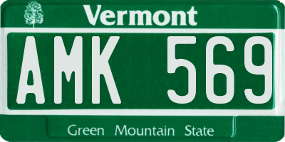 VT license plate AMK569