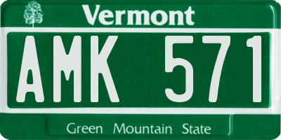 VT license plate AMK571