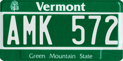 VT license plate AMK572