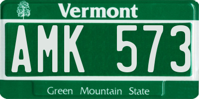 VT license plate AMK573