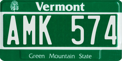 VT license plate AMK574