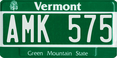 VT license plate AMK575