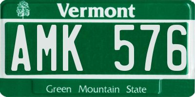 VT license plate AMK576