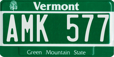 VT license plate AMK577
