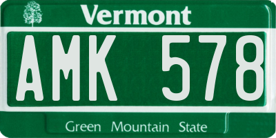 VT license plate AMK578