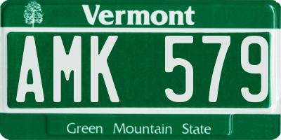 VT license plate AMK579