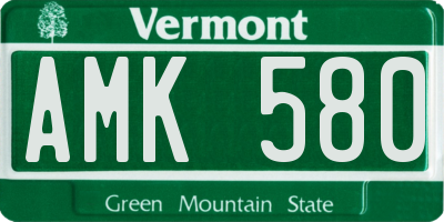 VT license plate AMK580